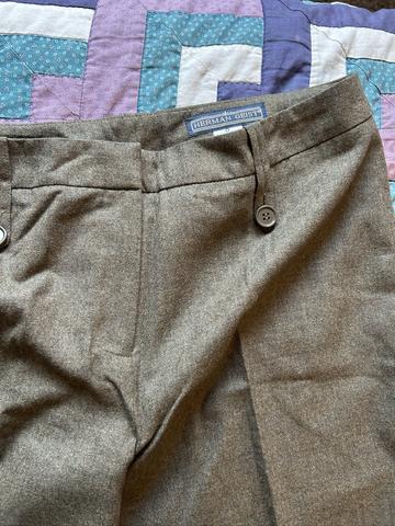 Green wool trousers