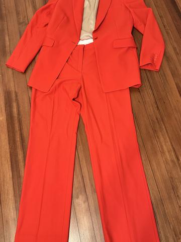 Red Orange Wool Suit
