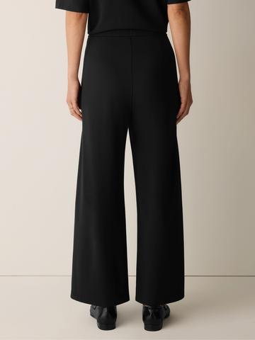 Felted Wool Jersey Wide Leg Pants