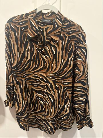 Animal print silk shirt