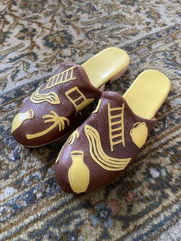 Incredible handmade leather slides