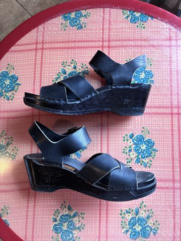 Cross Strap Wedge Sandals