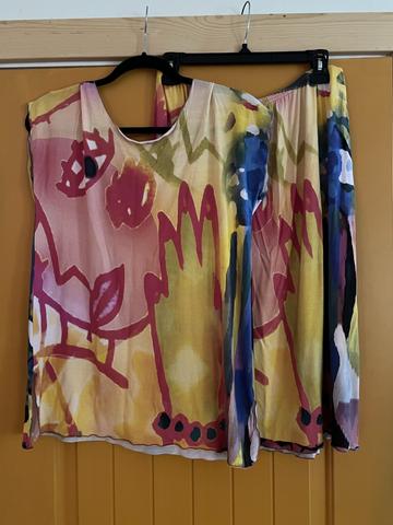 90s Abstract Skirt + Pant Set
