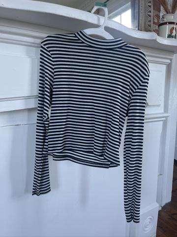 Striped Mock Neck Top