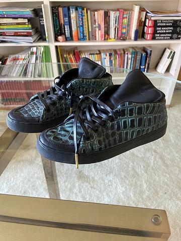 Alligator Print Leather Sneakers
