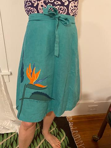 1970s Hawaiian adjustable waist wrap skirt