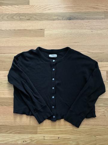 Cropped Waffle Cardigan