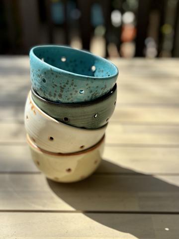 Hand-thrown ceramic berry bowl