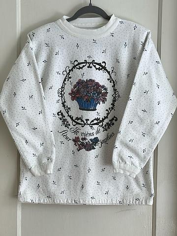 Boxy 90s 100% Cotton Denim Pullover Sweatshirt