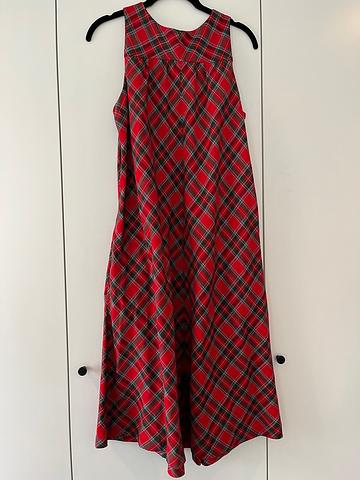 Red plaid maternity dress
