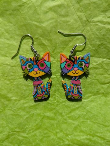 Acrylic Cat Earrings