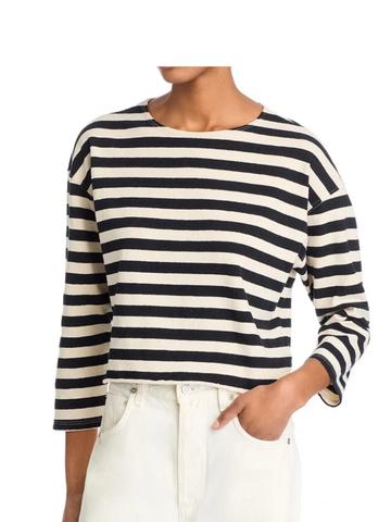 cropped striped tee