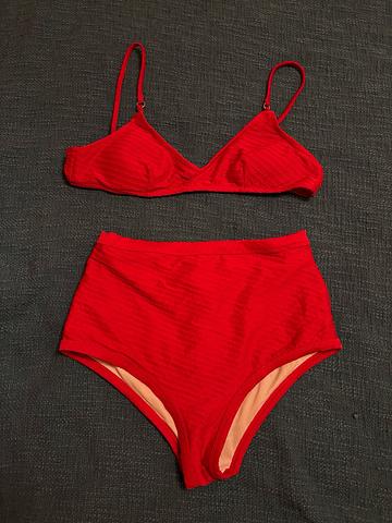 Red High Waisted Bikini