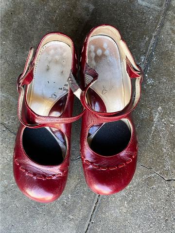 Red Leather Mary Janes