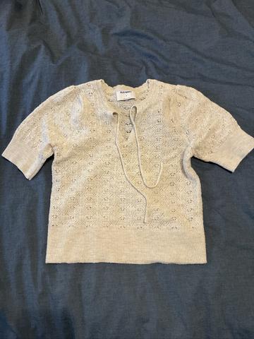 Lacy wool blend top