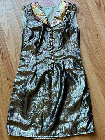 Metallic oil slick go-go mini dress