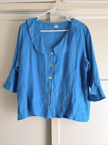 Big Collar Linen Top