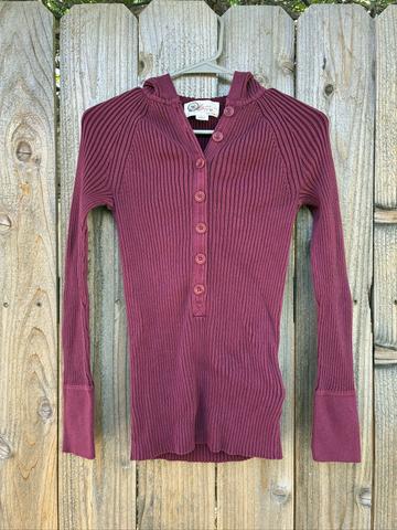 Ribbed knit hoodie
