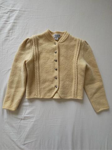 Boiled Wool Cabled Cardigan
