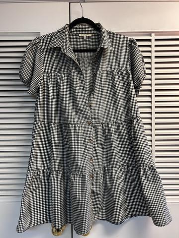 Gingham puff sleeve mini Dress