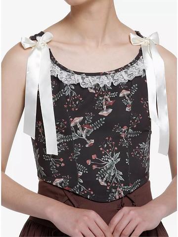 Mushroom patterned corset top