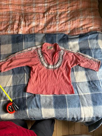 Western metalic trim crepe shirt
