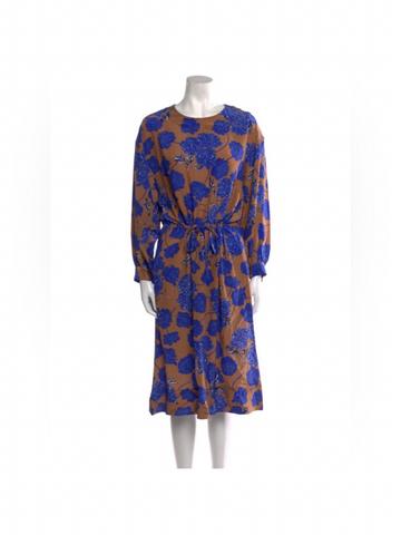flowered silk dress