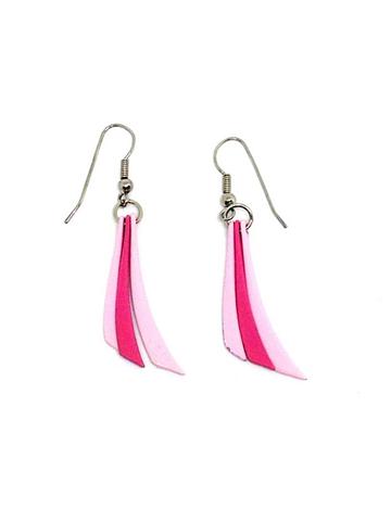 Pink Curve Dangle Earrings