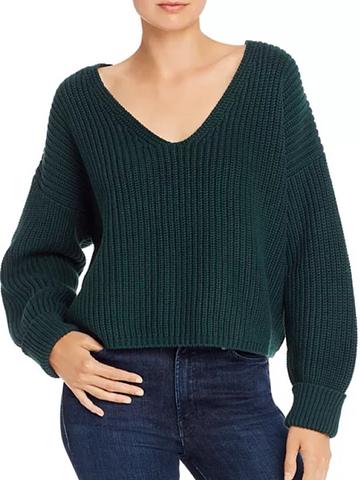 Chunky knit cropped cotton sweater