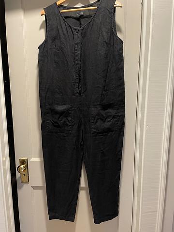 jumpsuit romper black linen
