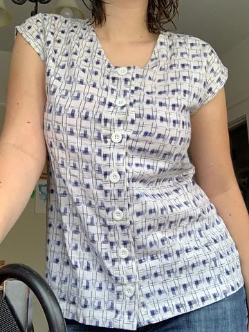 100% cotton button front top