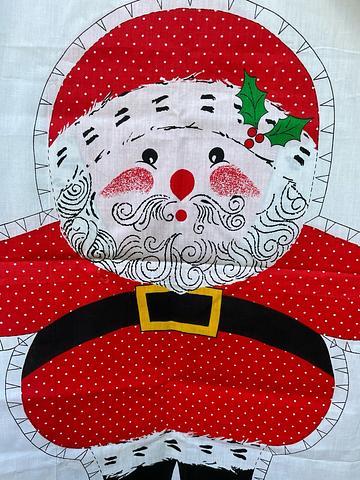 Vintage Christmas Santa pillow fabric