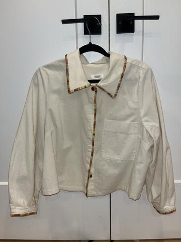 Hand embroidered cropped button down