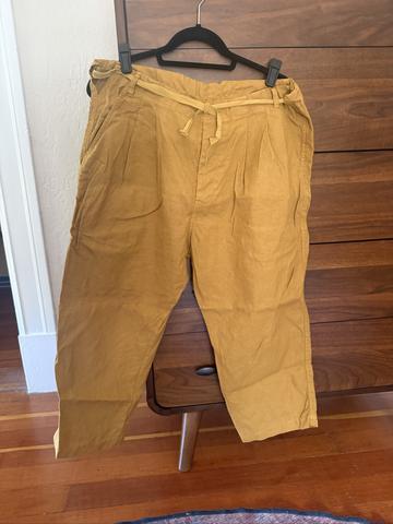 Confect Linen / Cotton Cropped Easy Pants