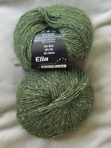 Green fine yarn wool, mohair, silk blend