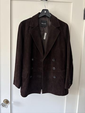 Suede oversized blazer