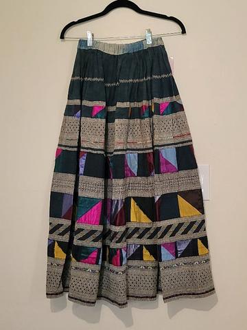 patchwork midi skirt
