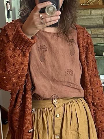 Linen mushroom shirt