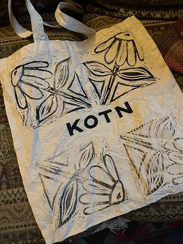 Linocut Canvas Tote Bag