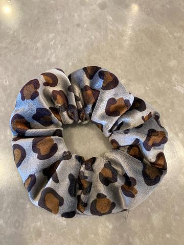 Velvety cheetah scrunchy