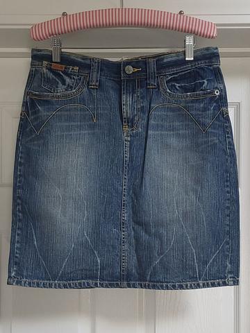 Denim pencil skirt