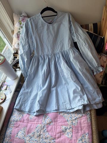 Organic Vale Dress in Bluebell
