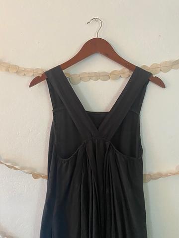 Black linen dress