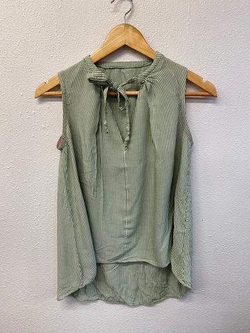Tie Front Striped Blouse
