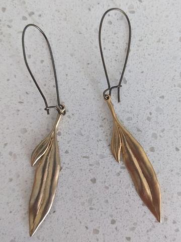 Gold leaf earrings