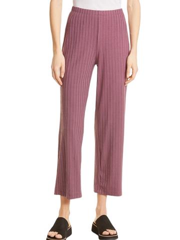 Stretch Rib Straight Ankle Pants