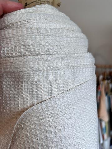 Hand woven waffle weave fabric organic cotton