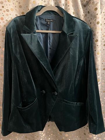Bianca Velvet Blazer - Forest Green