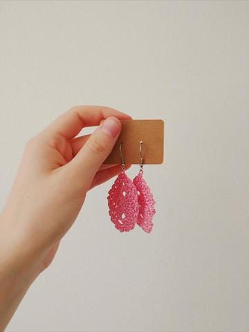 Crochet earrings - cotton thread