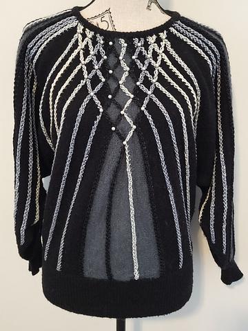 Embellished Dolman Sleeve Knit Sweater